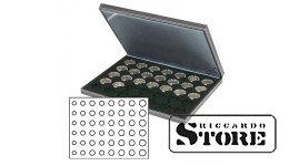 NERA M case with a black tray for storing 6 annual sets of euro coins.