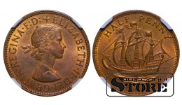 1962 metų Elžbietos II pusė penso, NGC MS64 RB