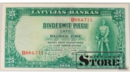 Latvija, 25 lats, 1938 m., XF, B884711