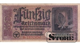 Vokietija 50 Reichsmarkių 1940-1945, Serija D 1632430, XF+, P-R140