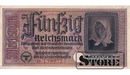 Vokietija 50 Reichsmarkių 1940-1945, Serija D 1399727, XF+, P-R140