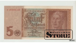 Vokietija, 5 Reichsmark, 1942 m., aUNC