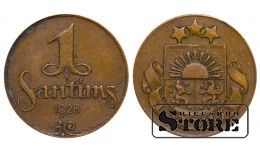 1928 Latvia Coin Bronze Coinage Rare 1 santims KM# 1 #LV4396