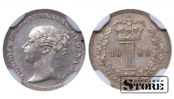 Didžioji Britanija Karalienė Viktorija 1885 1 penas NGC MS 62