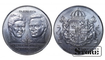 Švedija, 50 kronų 1976 metais - MS 62