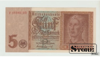 Vokietija, 5 Reichsmark, 1942 m., aUNC