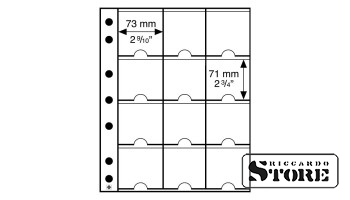 Plastikiniai puslapiai GRANDE, su 12 vietų monetų laikikliui