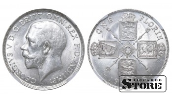 Didžioji Britanija Karalius George V (1910 - 1936), 2 šilingai (florinai) 1918, NGC MS 62